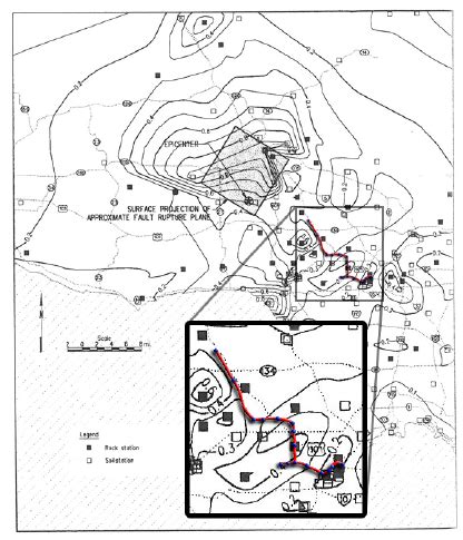 Northridge Earthquake Shake Map with Metro Red Line Tunnel Locations ...