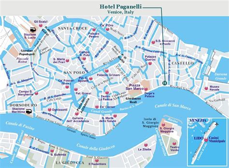 Venice Map - Hotel Paganelli Location | Venice canals, Venice map, Venice