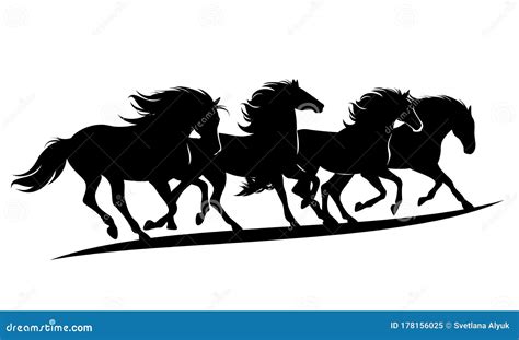 Running Mustang Horse Cartoon Vector | CartoonDealer.com #93090565