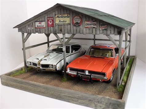 1:18 GMP / Acme / Autoart / Ertl / garage / carport diorama /Display w/ lights | Ertl, Diorama ...