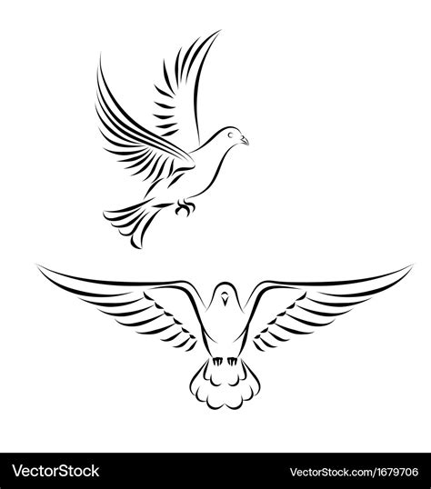 Stylized dove Royalty Free Vector Image - VectorStock