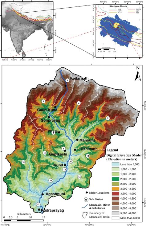 Location map of the study area showing digital elevation model prepared... | Download Scientific ...