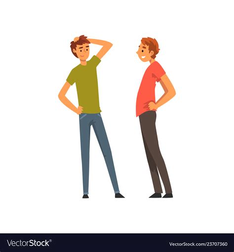 Two best male friends talking together male Vector Image