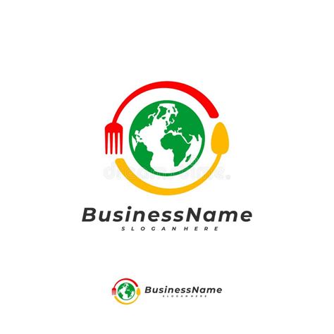 World Food Logo Vector Template, Creative World Logo Design Concepts Stock Illustration ...