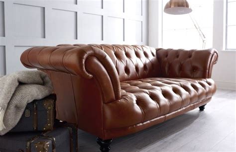 Edmund Vintage Brown Leather Sofa | Chesterfield Company | Brown ...