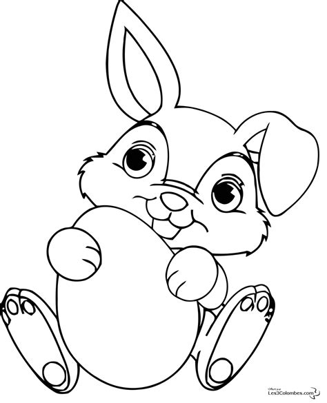 coloriage à dessiner lapin de paques a imprimer gratuit