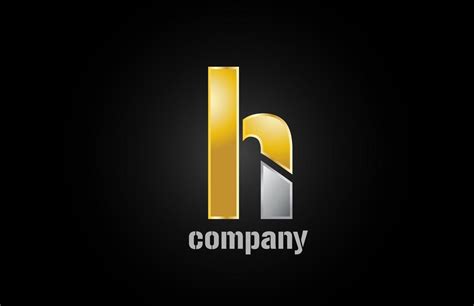 gold silver metal logo h alphabet letter design icon for company 3337918 Vector Art at Vecteezy