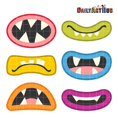 Monster Mouth Clip Art Set | Daily Art Hub