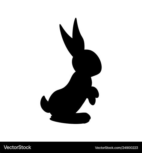 Easter bunny silhouette Royalty Free Vector Image