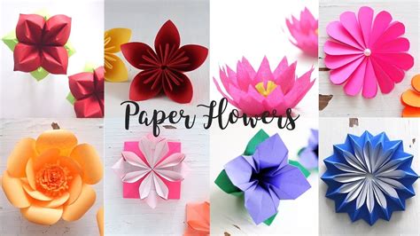 8 Easy Paper Flowers - YouTube