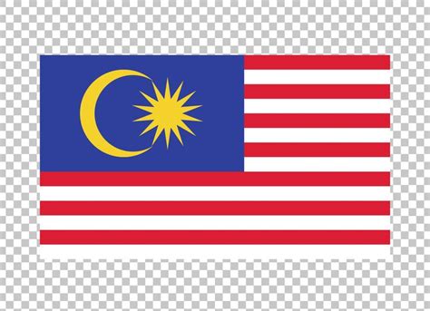 Malaysia Flag with Stars and Crescents