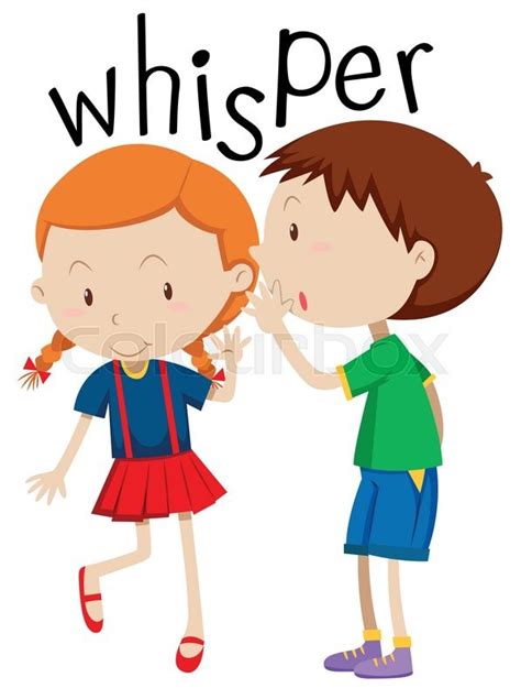 Boy whispering to the girl ... | Stock vector | Colourbox