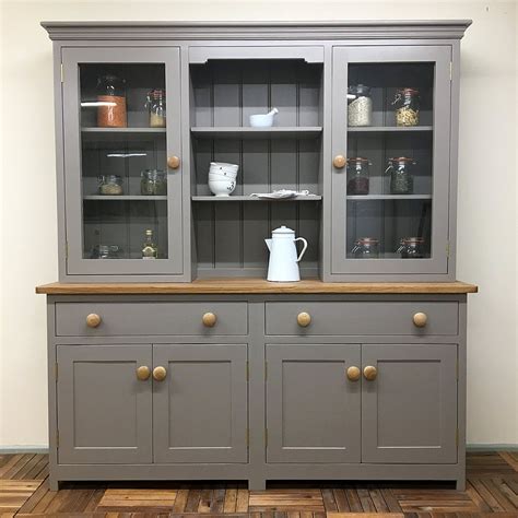 Large Kitchen Dresser with Glazed Cupboards | Freestanding kitchen ...