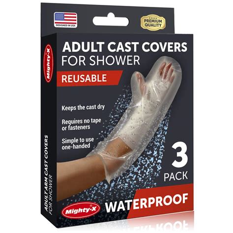 100% Waterproof Cast Cover Arm -【Watertight Seal】 - Reusable Adult Half Arm Cast Covers for ...