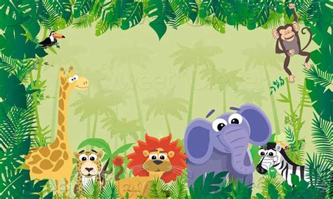 African Jungle Safari Themed backdrop polyester or Vinyl cloth High ...