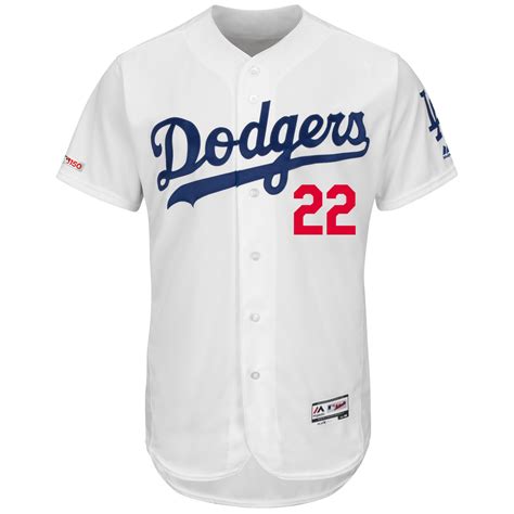 Los Angeles Dodgers Clayton Kershaw Majestic White Home Flex Base ...