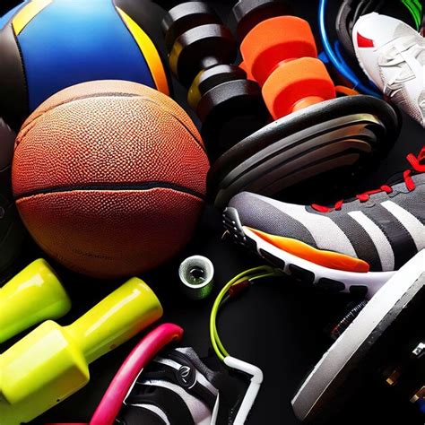 Premium AI Image | Assorted Sports Equipment on Black