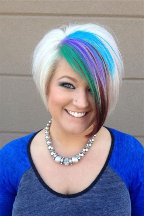 Green purple and blue peacock hair. Platinum blonde | Platinum blonde hair, Bright hair ...