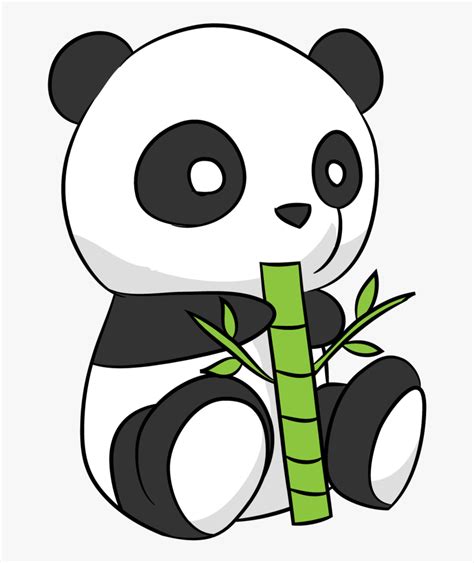 Kawaii Cute Panda Drawing, HD Png Download - kindpng