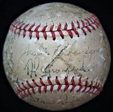 1947 Brooklyn Dodgers Team Signed Baseball - Memorabilia Center