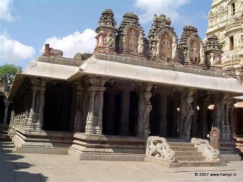 The open Hall infront of the main shrine inside Virupaksha Temple