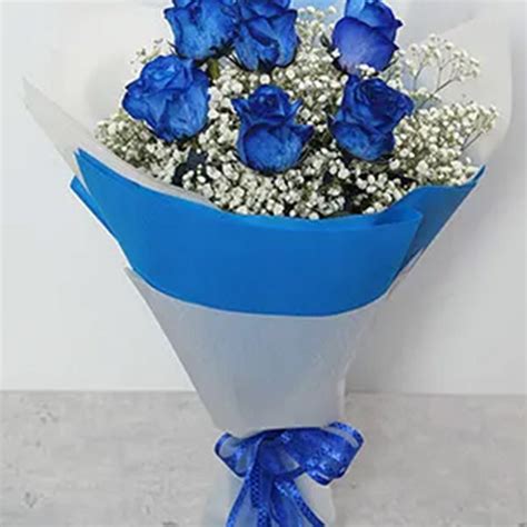 Online Bouquet Of Blue Roses Gift Delivery in Singapore - FNP