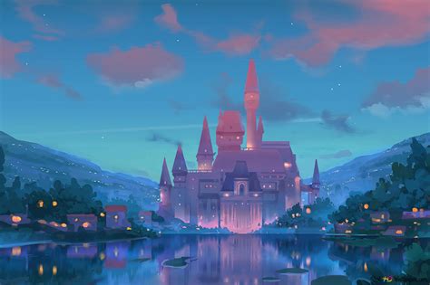 Castle Night Art 4K wallpaper download