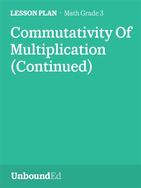 MATH G3: Commutativity Of Multiplication (Continued)