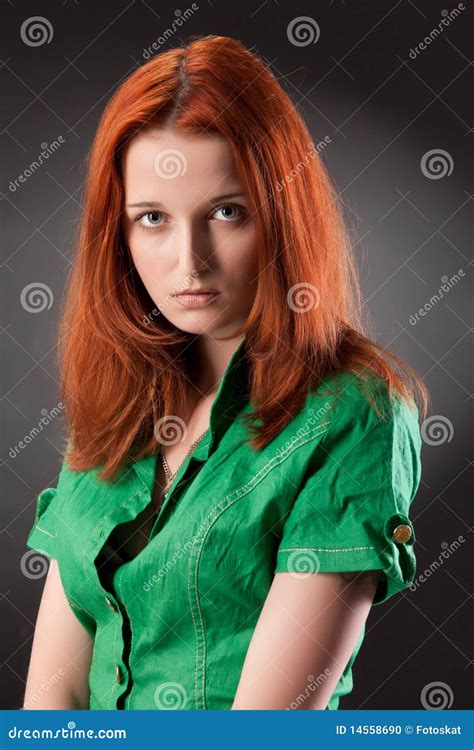 Young Red-Haired woman stock photo. Image of clothes - 14558690