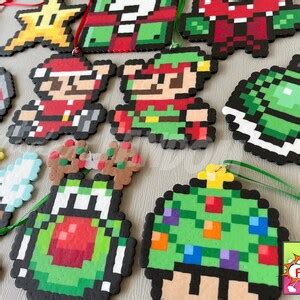 Super Mario Christmas Ornaments Set HANDMADE Ornaments - Etsy