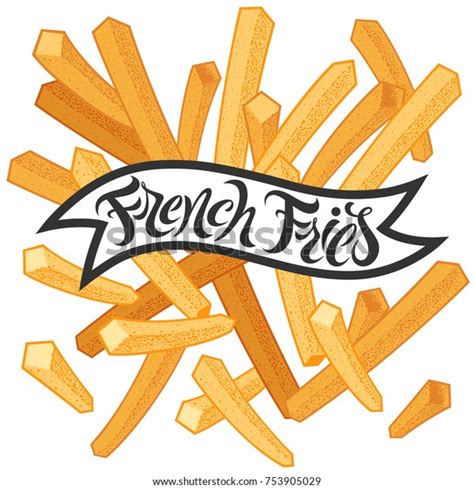 French Fries Logo Lettering Cartoon Illustration: เวกเตอร์สต็อก (ปลอดค่าลิขสิทธิ์) 753905029 ...