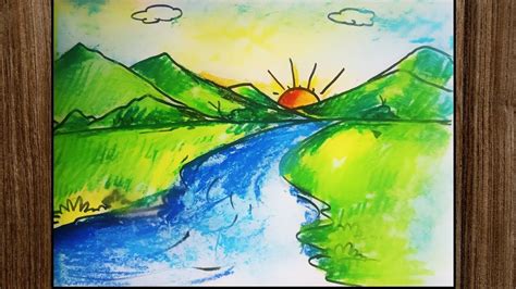 How To Draw A Sunrise Scenery : Draw a rectangle border in paper. - Books Free PDF, ePub, Mobi ...