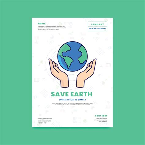 Save Earth poster design, global care, earth day vector illustration 15024277 Vector Art at Vecteezy