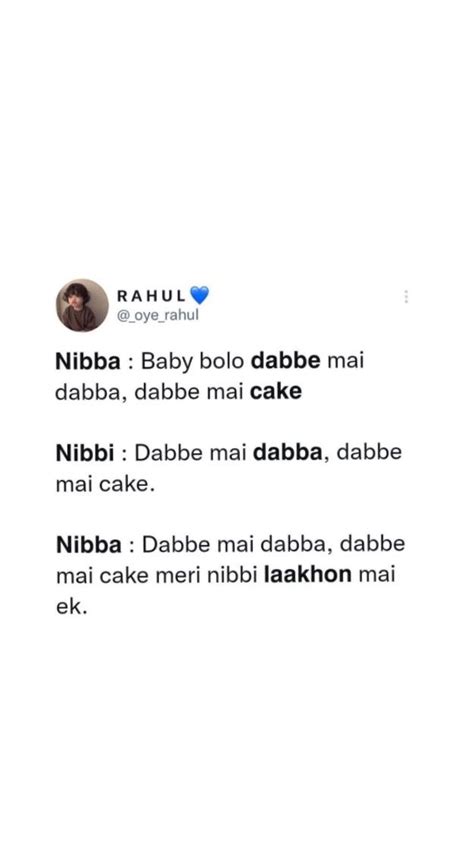 nibba nibbi | Funny texts jokes, Friendship quotes funny, Funny quotes