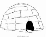 Igloo Coloring Clipart Pages Drawing Printable Snowhouse Kids Eskimo  sketch template