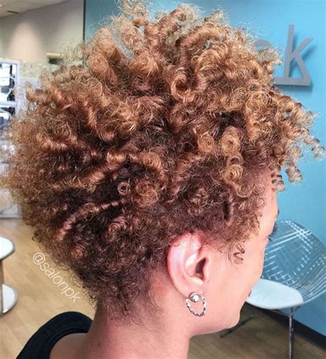 Short Light Brown Afro With Highlights Hairstyles For Afro Hair, Natural Hair Haircuts, Tapered ...