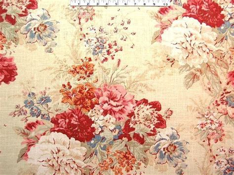 Waverly BALLAD BOUQUET CRIMSON 670560 Decorative Fabric R1c | Fabric ...