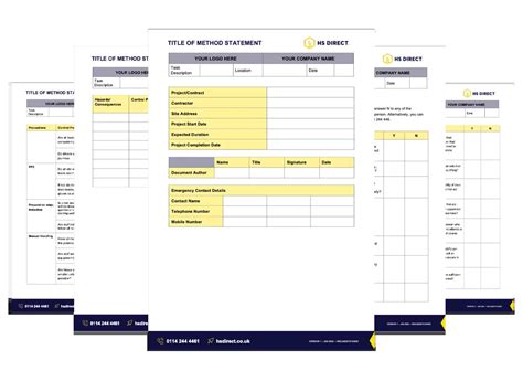 Free Method Statement Template - HS Direct