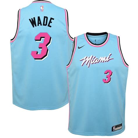 Miami Heat Dwyane Wade Nike Blue Swingman Jersey Jersey – City Edition - Maillot Basket NBA Pas Cher