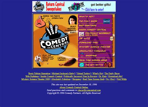 Comedy Central in 1996 - Web Design Museum