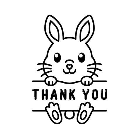 Premium Vector | Cute rabbit with thank you sentence cartoon characters vector illustration For ...