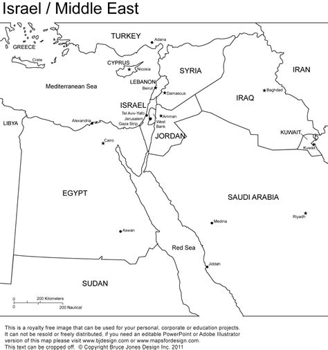 Free Printable Middle East Map