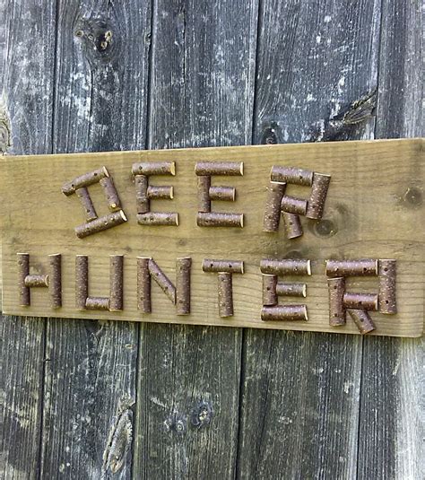 DEER HUNTER SIGN Rustic Wood Hunting Sign by TheRusticWoodshed