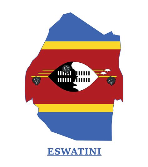 Eswatini National Flag Map Design, Illustration Of Eswatini Country ...