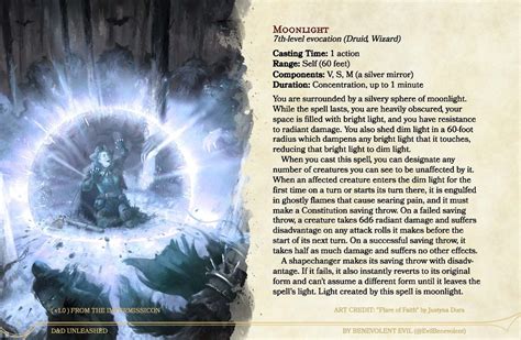 New Spell: Moonlight — DND Unleashed: A Homebrew Expansion for 5th ...