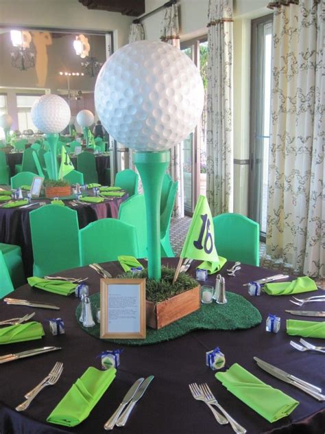 Golf Theme Centerpieces for Sam's Bar Mitzvah