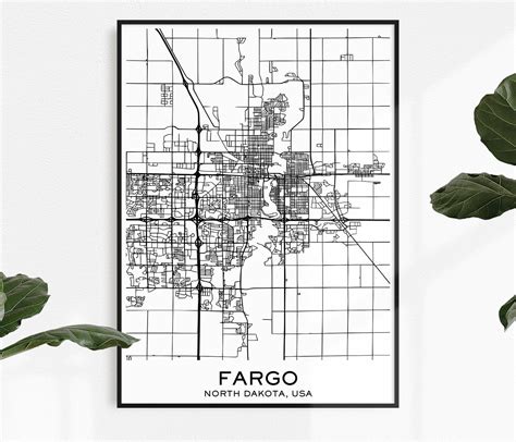 Fargo Map Print Map Print Fargo City Print Fargo Fargo | Etsy