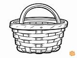 Basket Coloring Page For Kids  Free Printable In 2024 drawing sketch template
