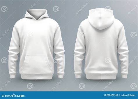 Front and Back of an Editable Male White Hoodie. Generative AI Stock ...