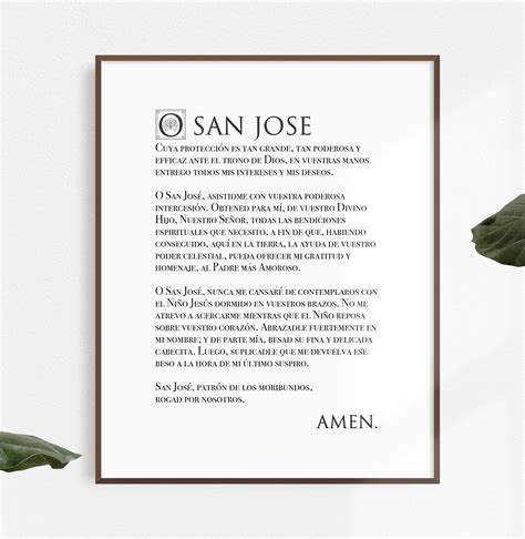 St. Joseph Prayer Print English & Spanish Catholic Wall - Etsy